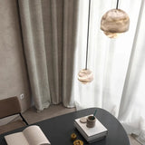 Contemporary Sphere Alabaster Living Room Pendant Light Image - 4