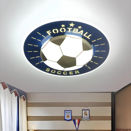 Contemporary Sport Style Football LED Flush Mount Light Image - 1