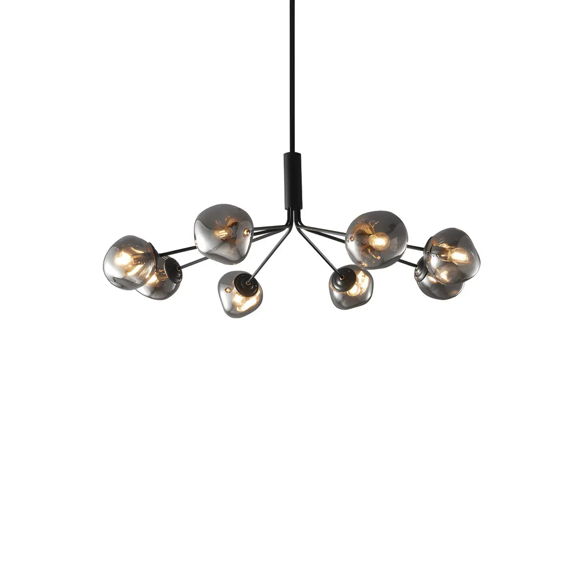 Contemporary Sputnik Glass Living Room Black Chandelier Image - 11