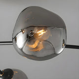 Contemporary Sputnik Glass Living Room Black Chandelier Image - 12