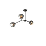 Contemporary Sputnik Glass Living Room Black Chandelier Image - 2