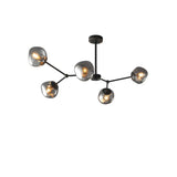 Contemporary Sputnik Glass Living Room Black Chandelier Image - 3