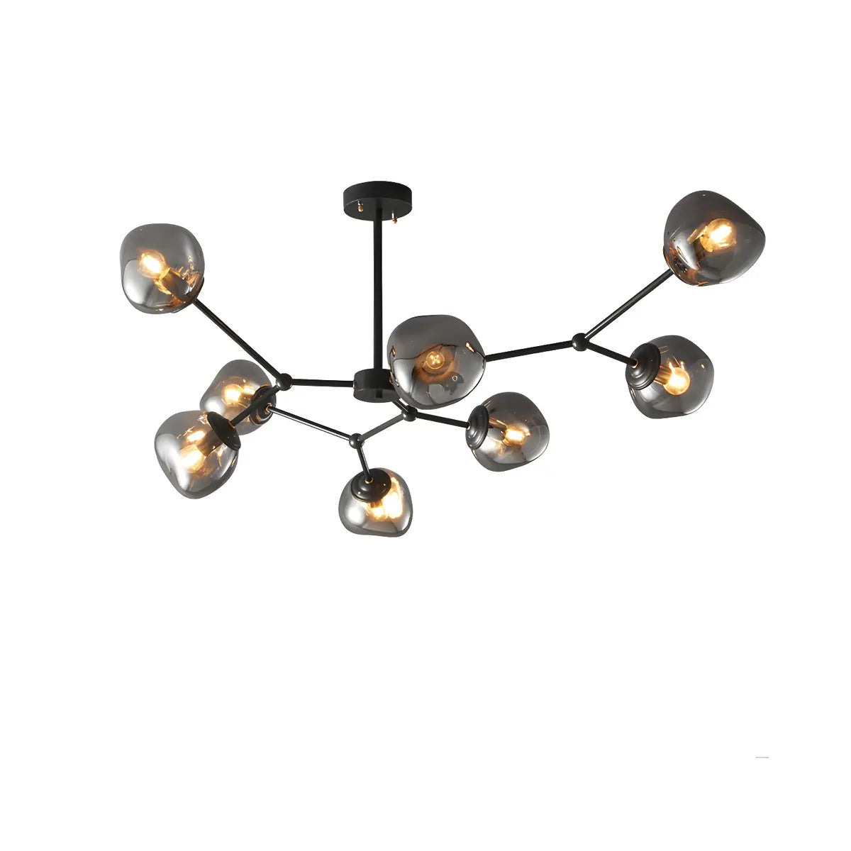 Contemporary Sputnik Glass Living Room Black Chandelier Image - 5