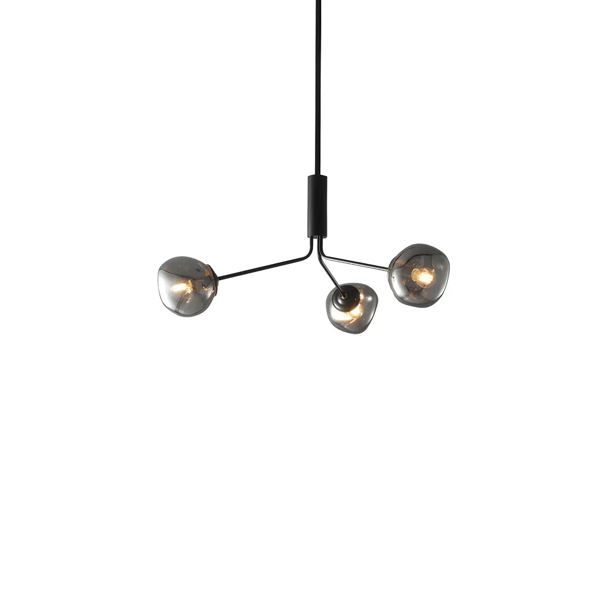 Contemporary Sputnik Glass Living Room Black Chandelier Image - 7