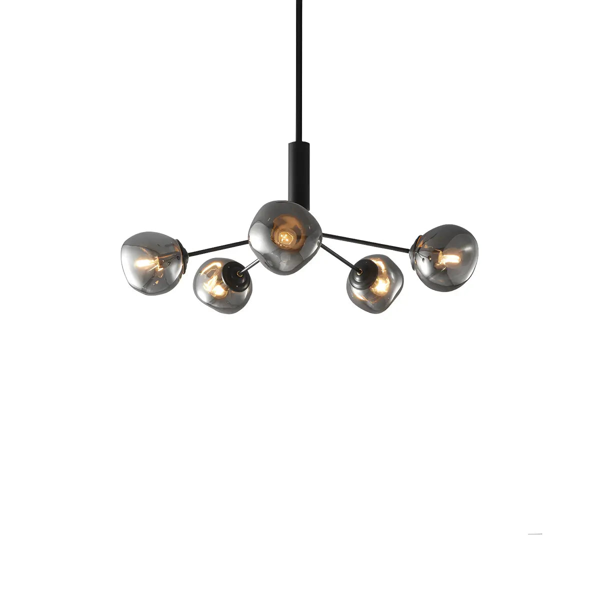 Contemporary Sputnik Glass Living Room Black Chandelier Image - 9