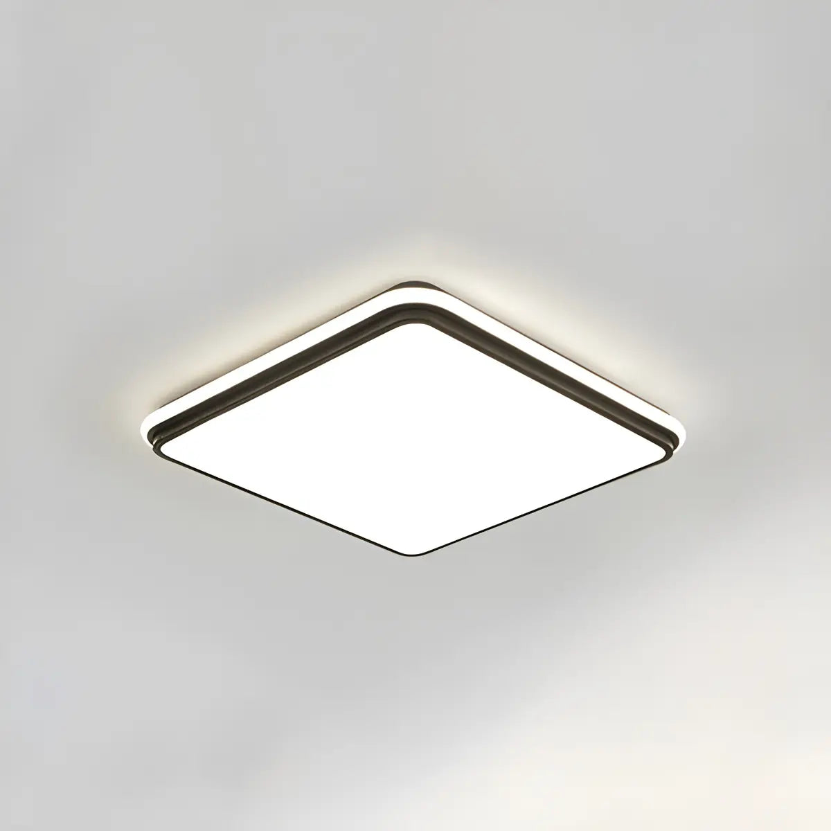 Minimalist Black Rectangle LED Flush Mount Ceiling Lamp Image - 7