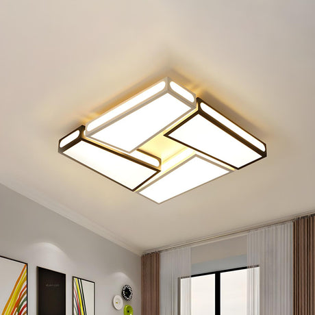 Contemporary Square LED Flush Mount Ceiling Light Image - 1