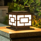 Contemporary Square Metal Lantern Outdoor Table Lamp Image - 1