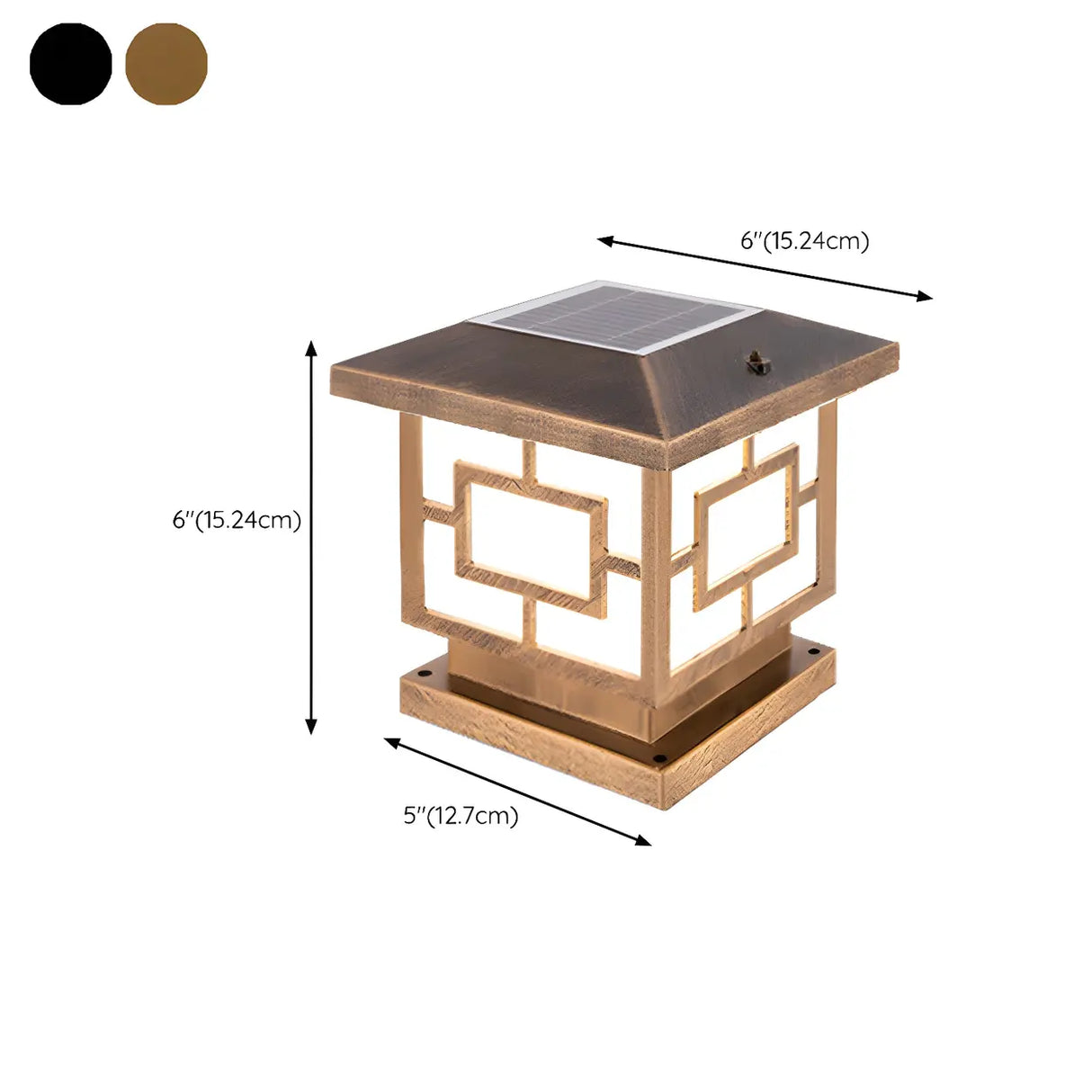 Contemporary Square Metal Lantern Outdoor Table Lamp 