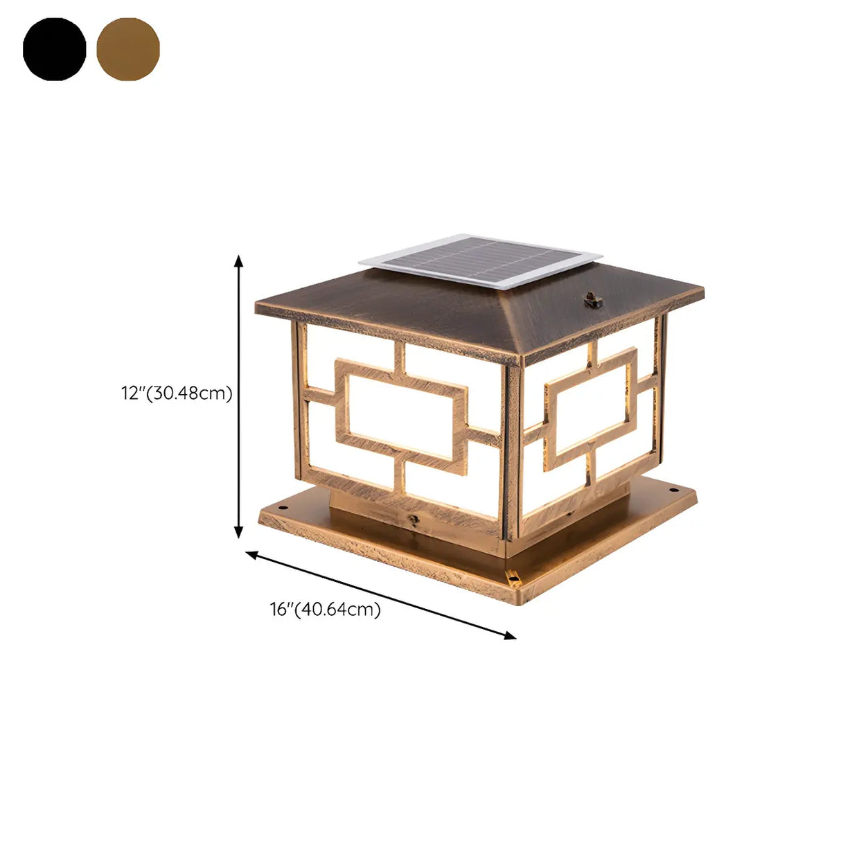 Contemporary Square Metal Lantern Outdoor Table Lamp Image - 21