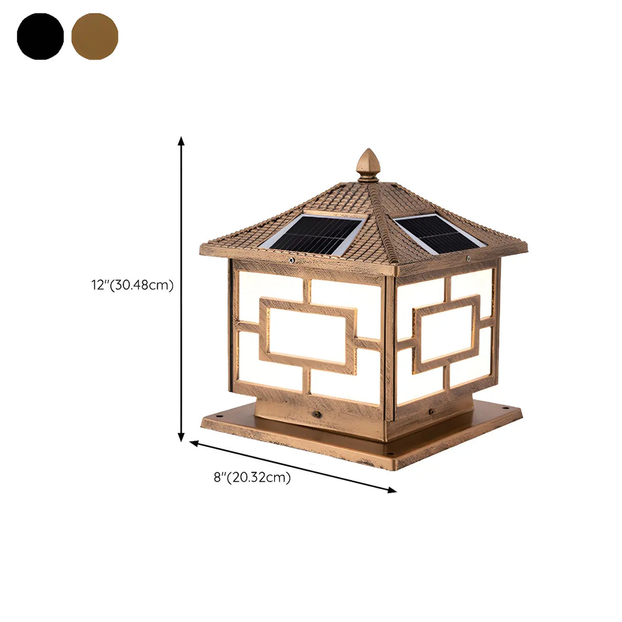 Contemporary Square Metal Lantern Outdoor Table Lamp Image - 23