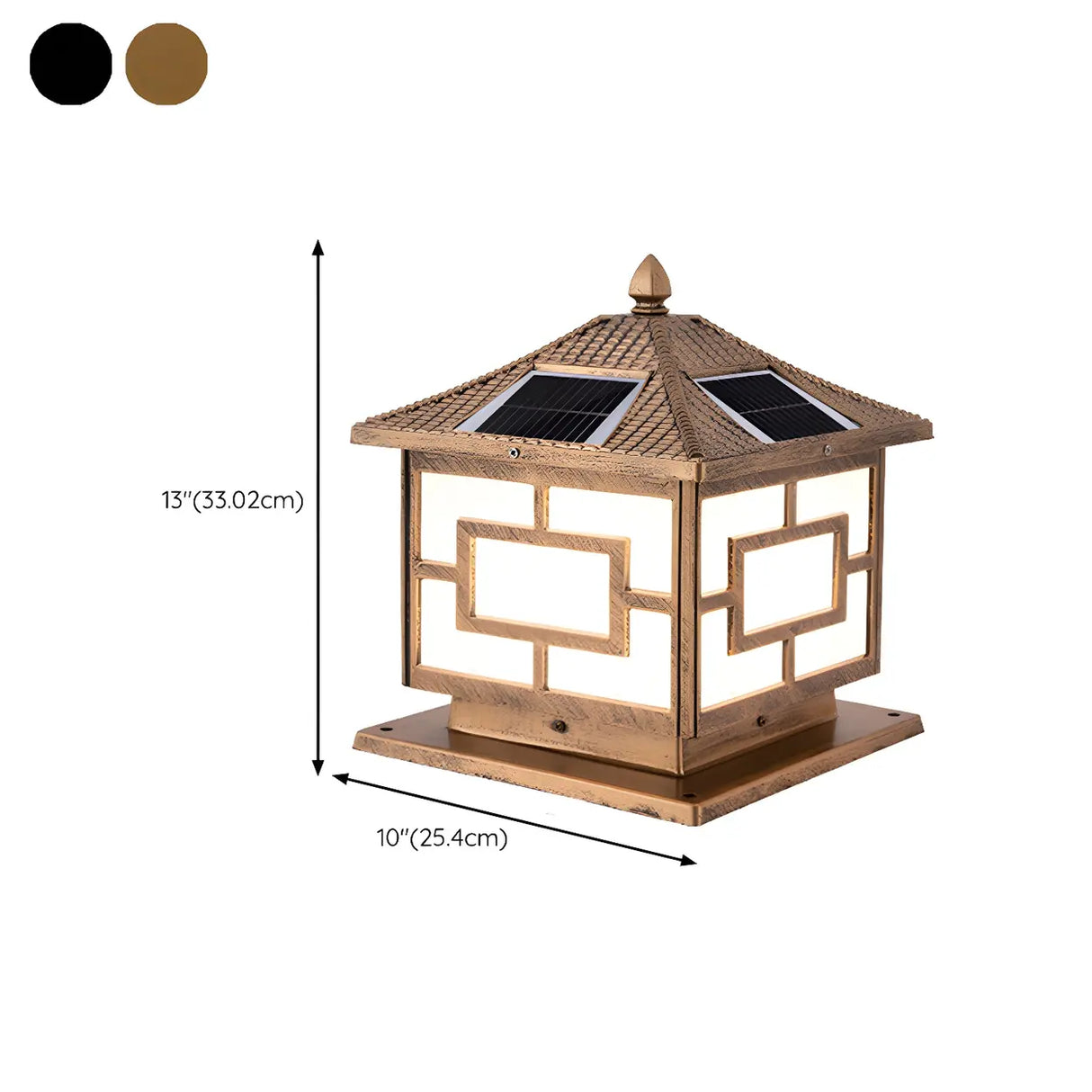 Contemporary Square Metal Lantern Outdoor Table Lamp Image - 24