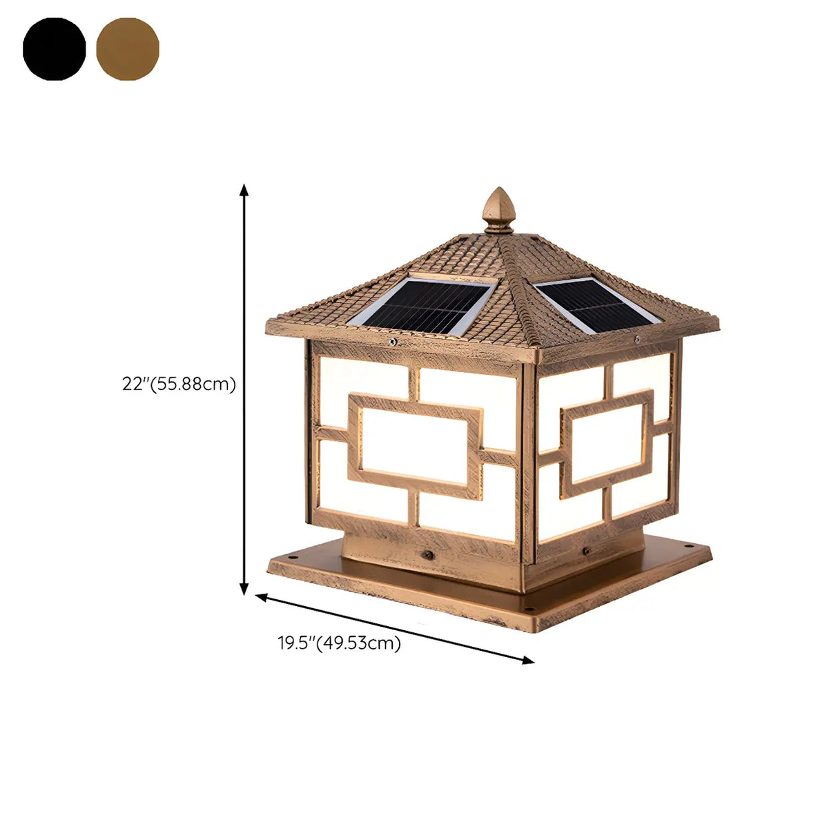 Contemporary Square Metal Lantern Outdoor Table Lamp Image - 27