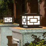 Contemporary Square Metal Lantern Outdoor Table Lamp Image - 6