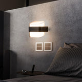 Contemporary Square Outdoor Wall Sconce Frosted Glass Image - 14