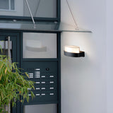 Contemporary Square Outdoor Wall Sconce Frosted Glass Image - 15