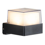 Contemporary Square Outdoor Wall Sconce Frosted Glass Image - 5