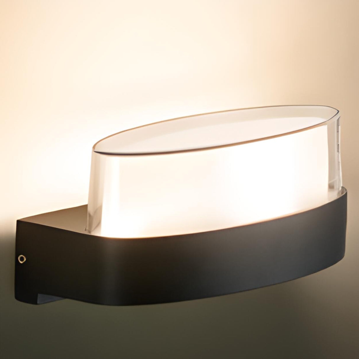 Contemporary Square Outdoor Wall Sconce Frosted Glass Image - 8