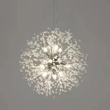 Contemporary Starburst Crystal Chandelier Adjustable Height Image - 6