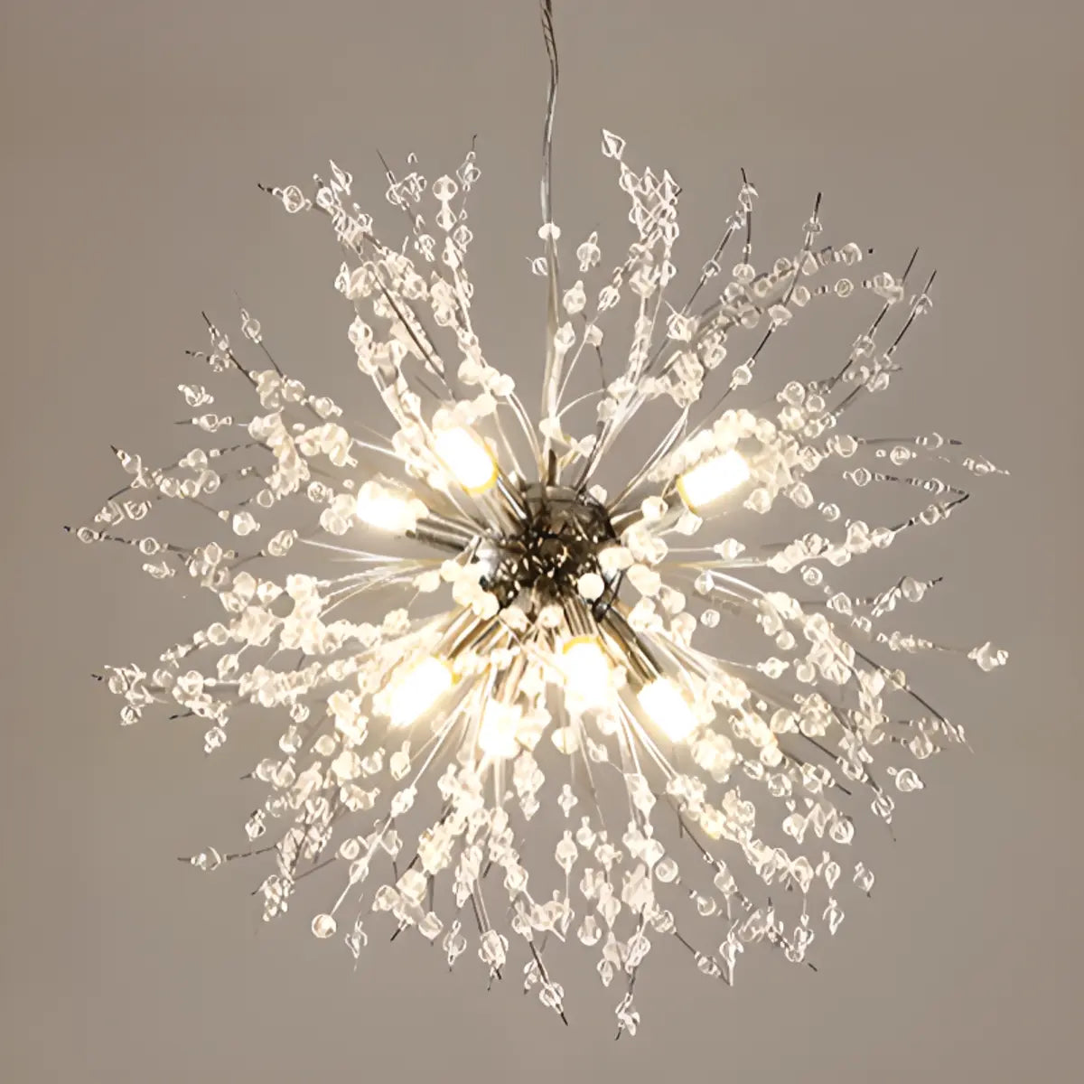 Contemporary Starburst Crystal Chandelier Adjustable Height Image - 15