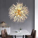 Contemporary Starburst Crystal Chandelier Adjustable Height Image - 2