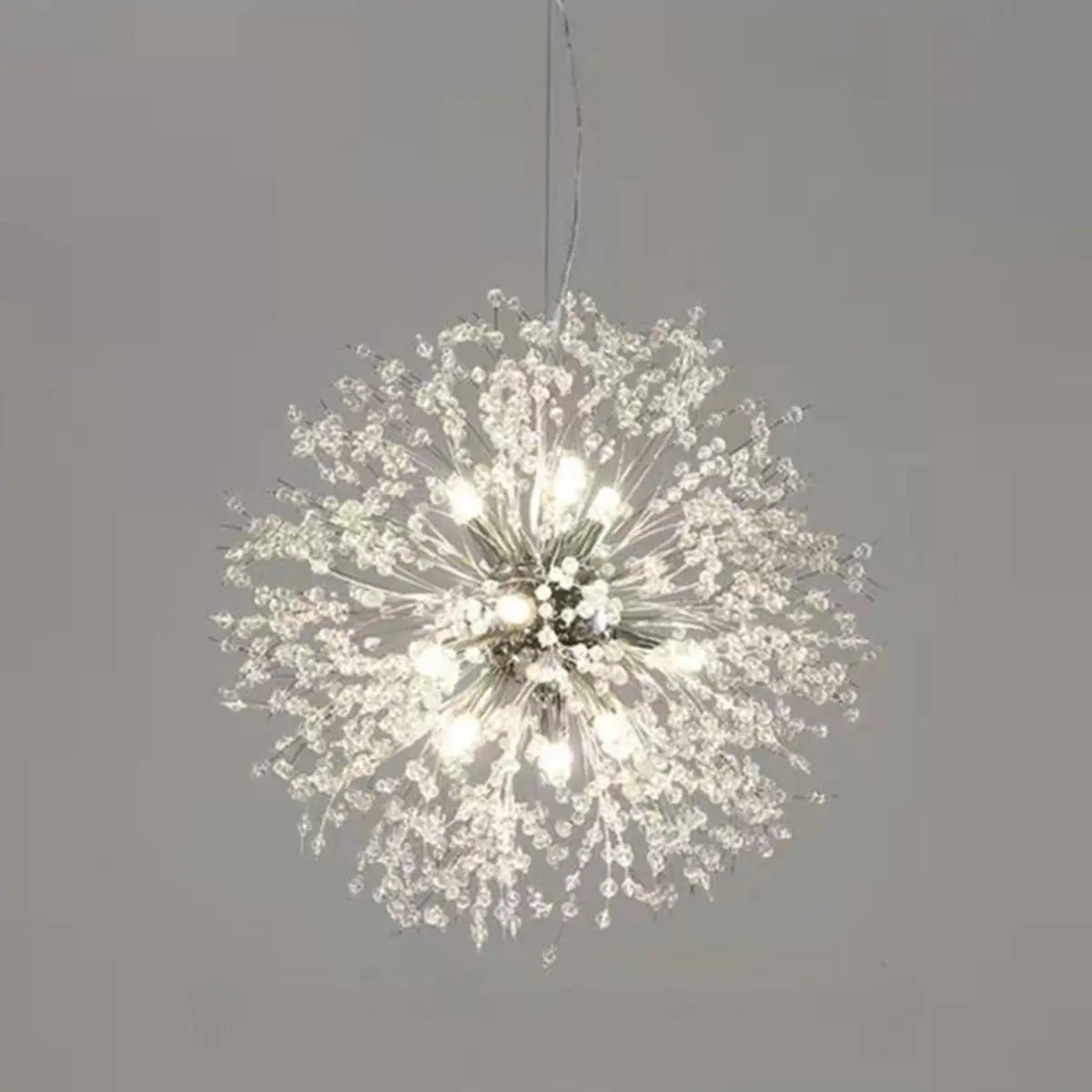 Contemporary Starburst Crystal Chandelier Adjustable Height Image - 7