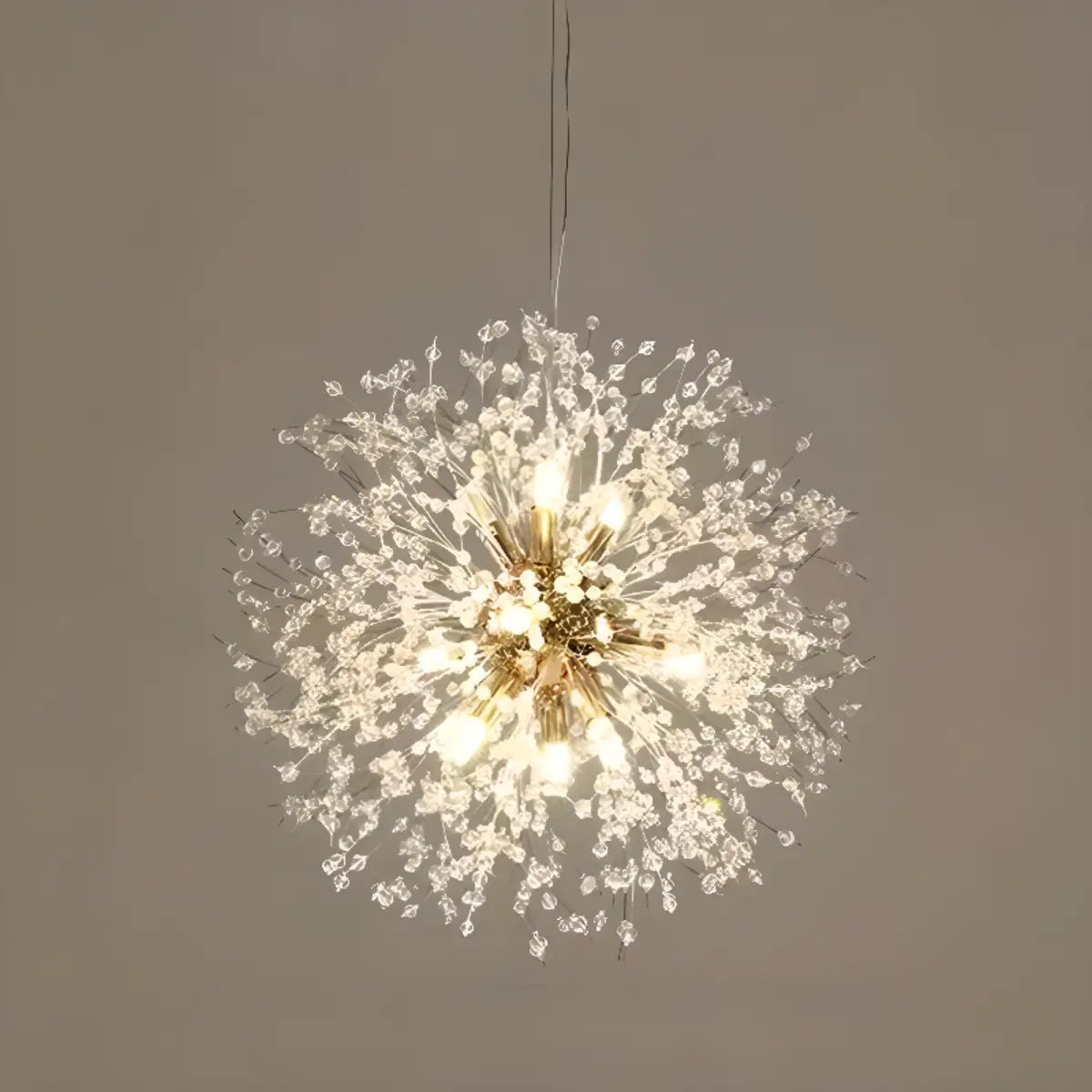 Contemporary Starburst Crystal Chandelier Adjustable Height Image - 10