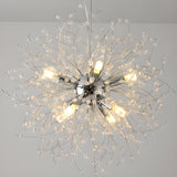 Contemporary Starburst Crystal Chandelier Adjustable Height Image - 14