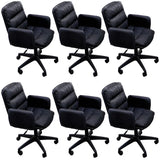 Contemporary Swivel Leather Office Chair with Wheels Image - 16