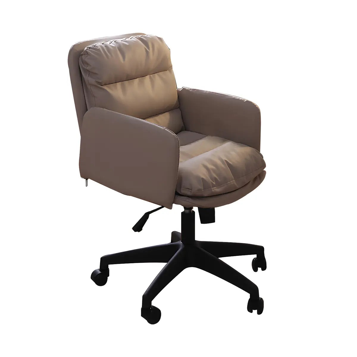 Contemporary Swivel Leather Office Chair with Wheels Image - 19