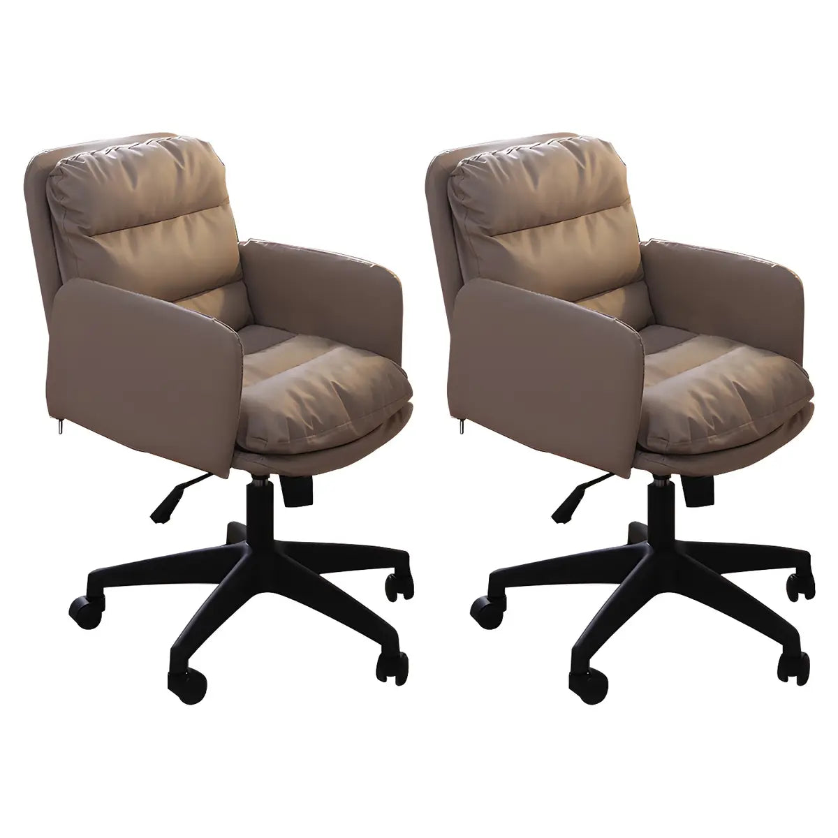 Contemporary Swivel Leather Office Chair with Wheels Image - 20