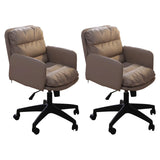 Contemporary Swivel Leather Office Chair with Wheels Image - 20