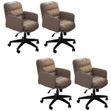 Contemporary Swivel Leather Office Chair with Wheels Image - 21