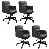 Contemporary Swivel Leather Office Chair with Wheels Image - 26