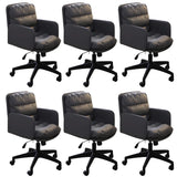 Contemporary Swivel Leather Office Chair with Wheels Image - 27