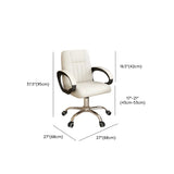 Contemporary Swivel Leather Office Chair with Wheels Image - 38