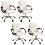 Contemporary Swivel Leather Office Chair with Wheels Image - 5