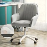 Contemporary Swivel Leather Wheels Yellow Office Chair Image - 27