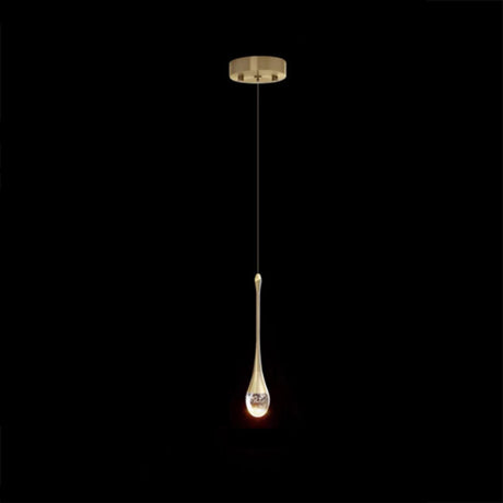 Contemporary Teardrop Crystal LED Pendant Light Image - 2