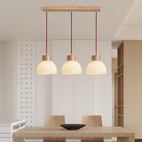 Contemporary Triple Dome Ribbed Glass Pendant Light Image - 14