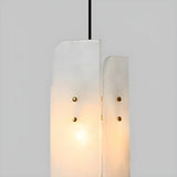 Contemporary Vertical Alabaster Dining Room Pendant Light Image - 10