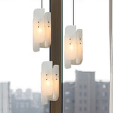 Contemporary Vertical Alabaster Dining Room Pendant Light Image - 3