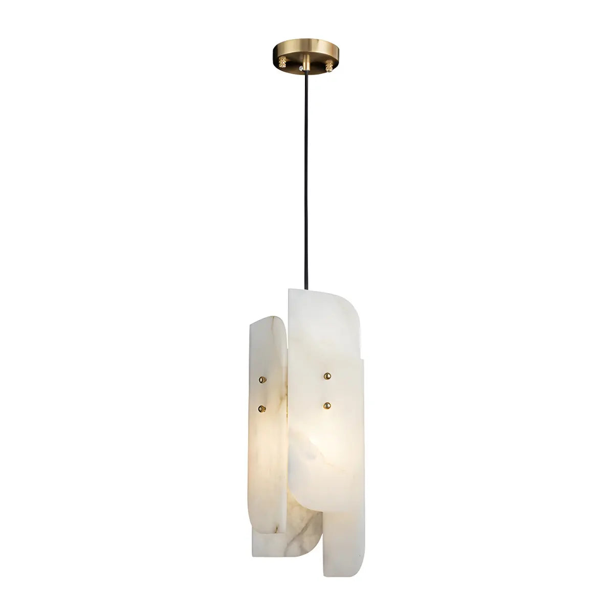 Contemporary Vertical Alabaster Dining Room Pendant Light Image - 5