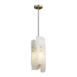 Contemporary Vertical Alabaster Dining Room Pendant Light Image - 5