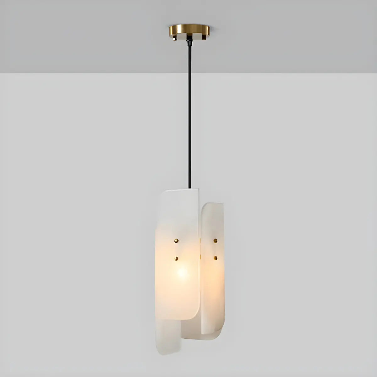 Contemporary Vertical Alabaster Dining Room Pendant Light Image - 6