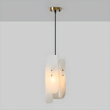 Contemporary Vertical Alabaster Dining Room Pendant Light Image - 6