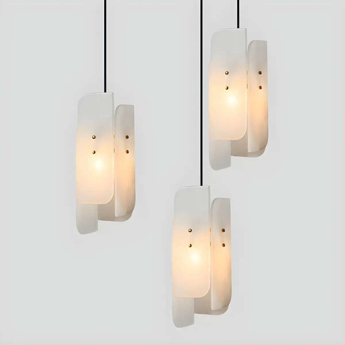 Contemporary Vertical Alabaster Dining Room Pendant Light Image - 7