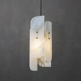 Contemporary Vertical Alabaster Dining Room Pendant Light Image - 8