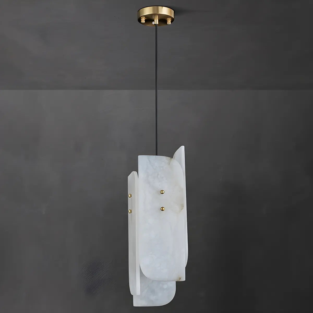 Contemporary Vertical Alabaster Dining Room Pendant Light Image - 9