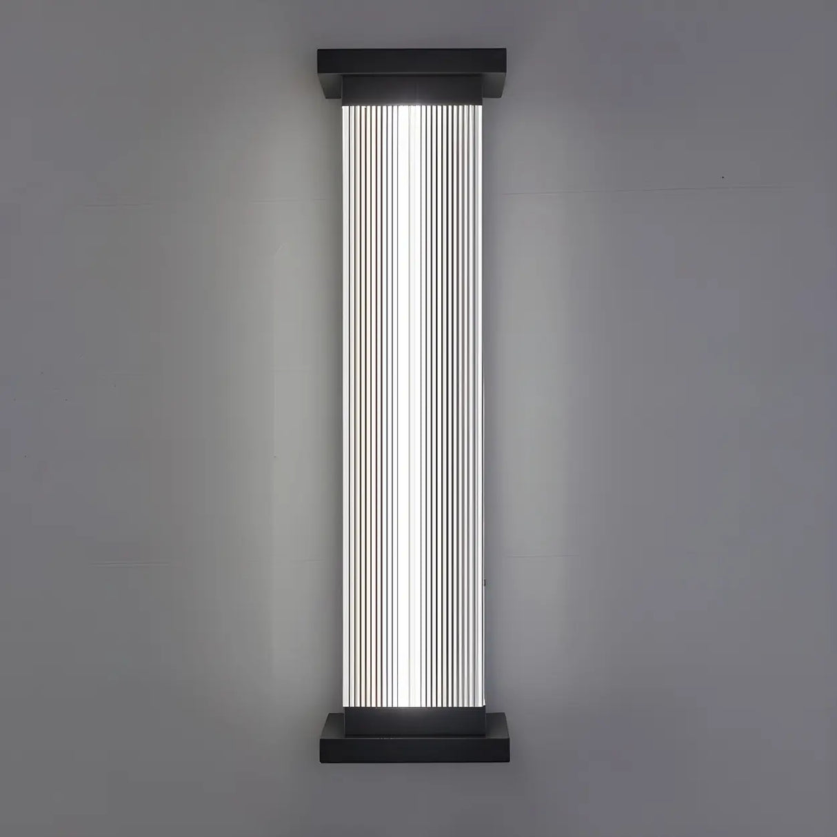 Contemporary Vertical Metal Exterior Black Wall Light Image - 15